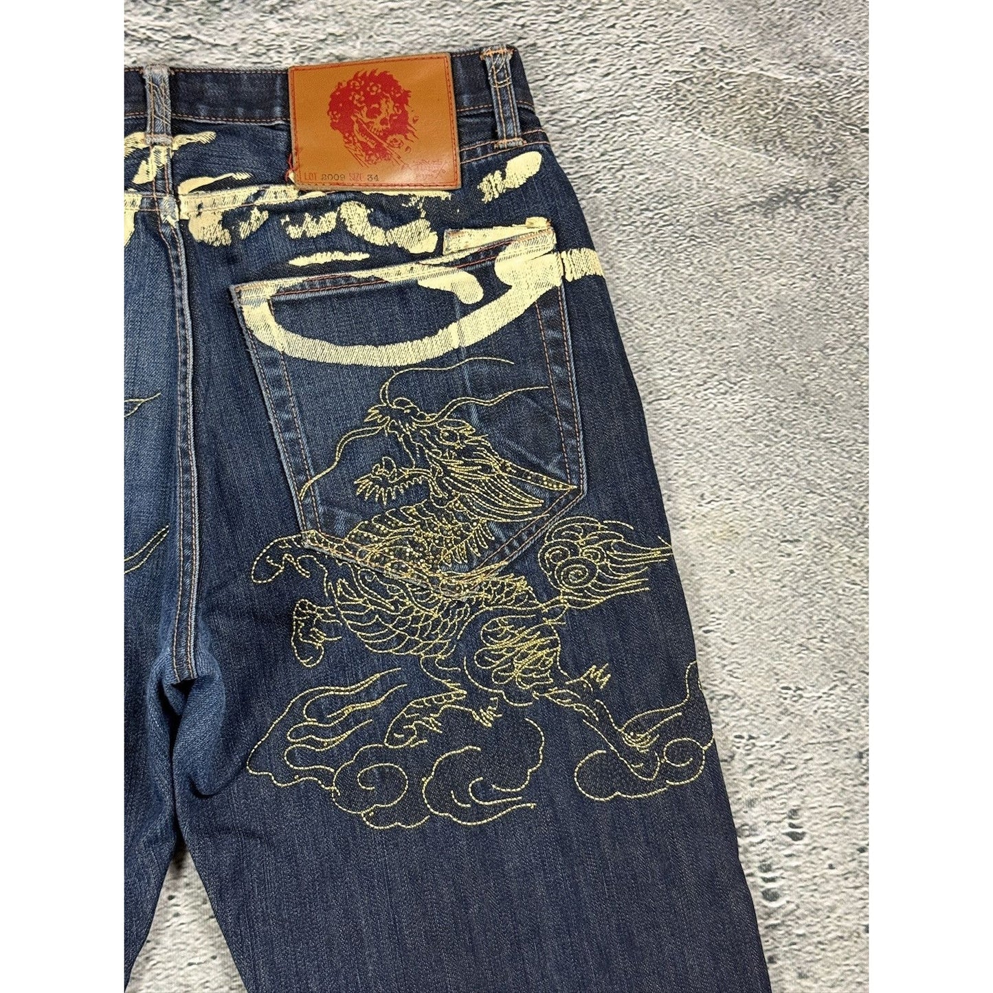 Ed Hardy Christian Audigier vintage jeans big logo dragon