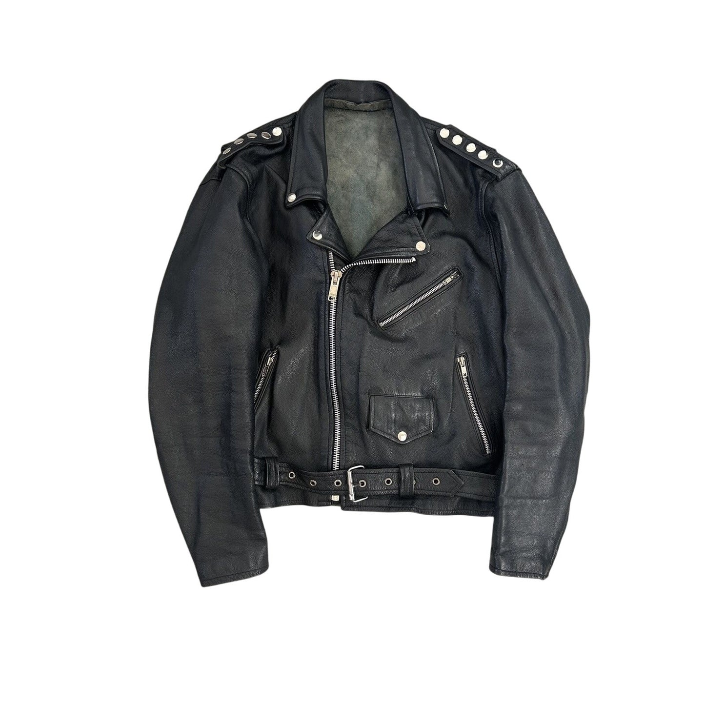 Vintage Leather Jacket Avant Garde Rare Black Studded