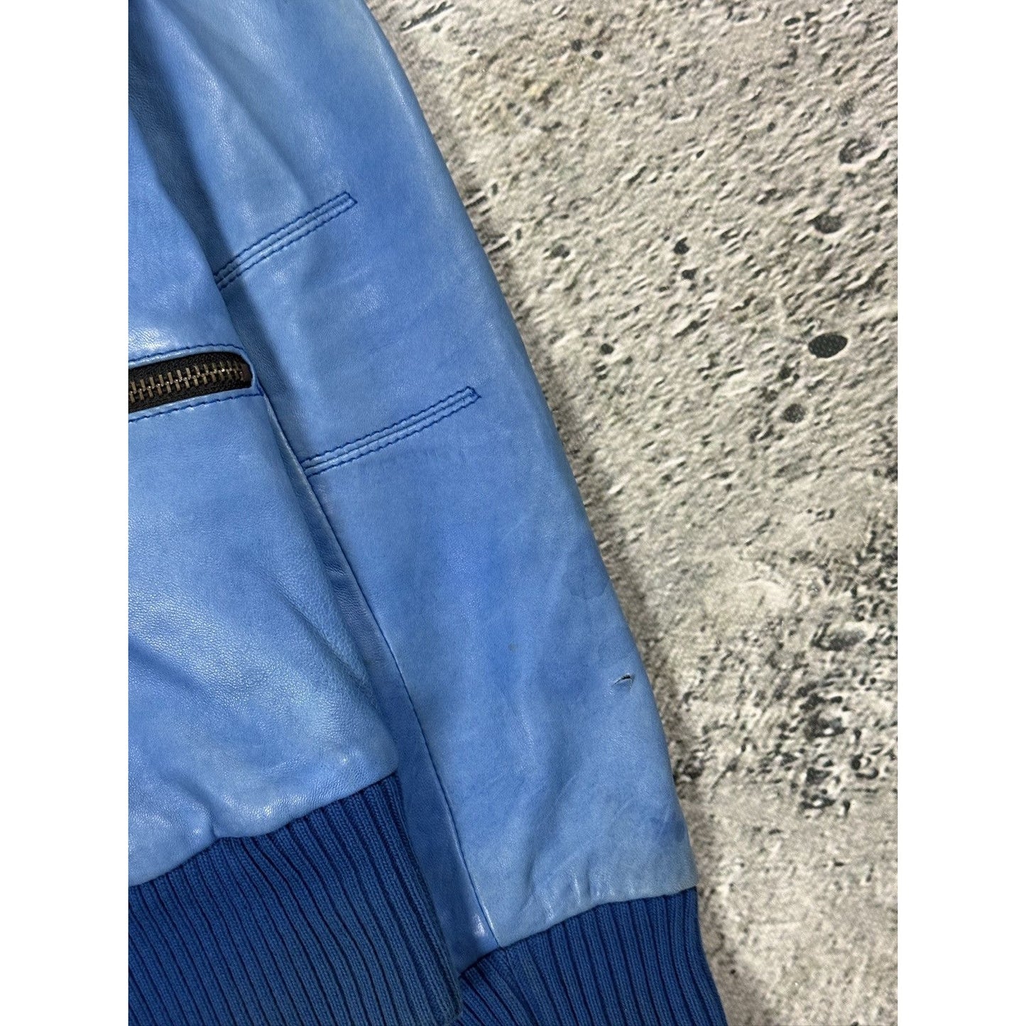 Allsaints AW07 specialist blue turqoise Leather Jacket