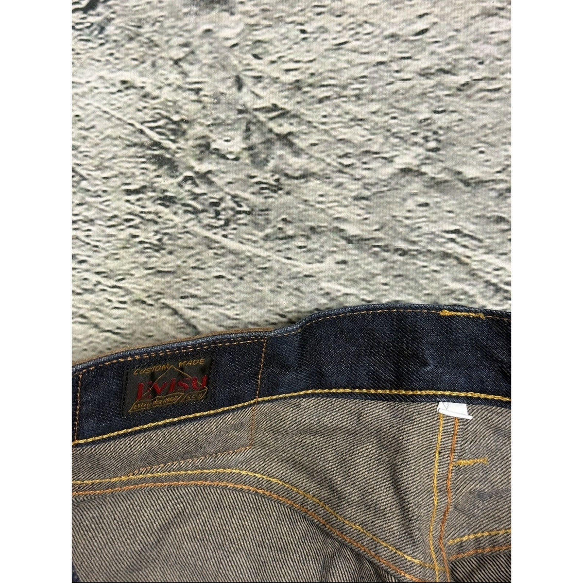 Evisu jeans daicock red navy sample raw denim Selvedge
