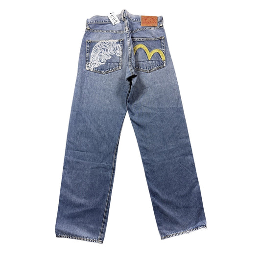Evisu jeans tiger big logo gold selvedge denim Japan