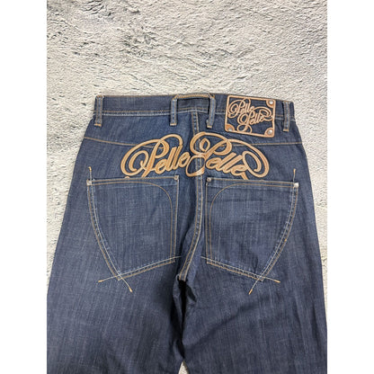Pelle Pelle vintage navy blue jeans Y2K baggy denim big logo