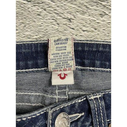 True Religion blue jeans flared bootcut stitching becky