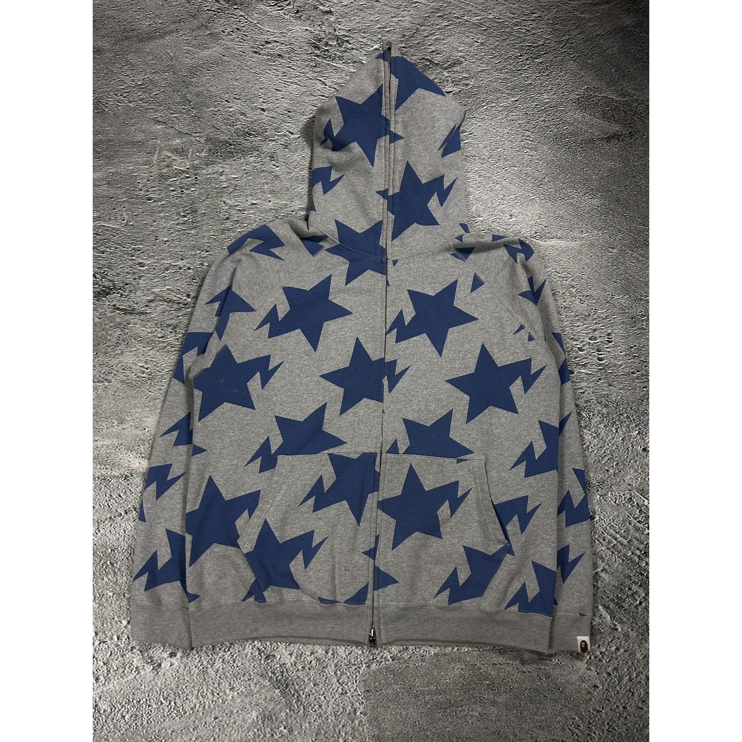 Bape sta zip hoodie grey blue full zip vintage Nigo Era
