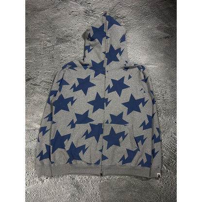 Bape sta zip hoodie grey blue full zip vintage Nigo Era