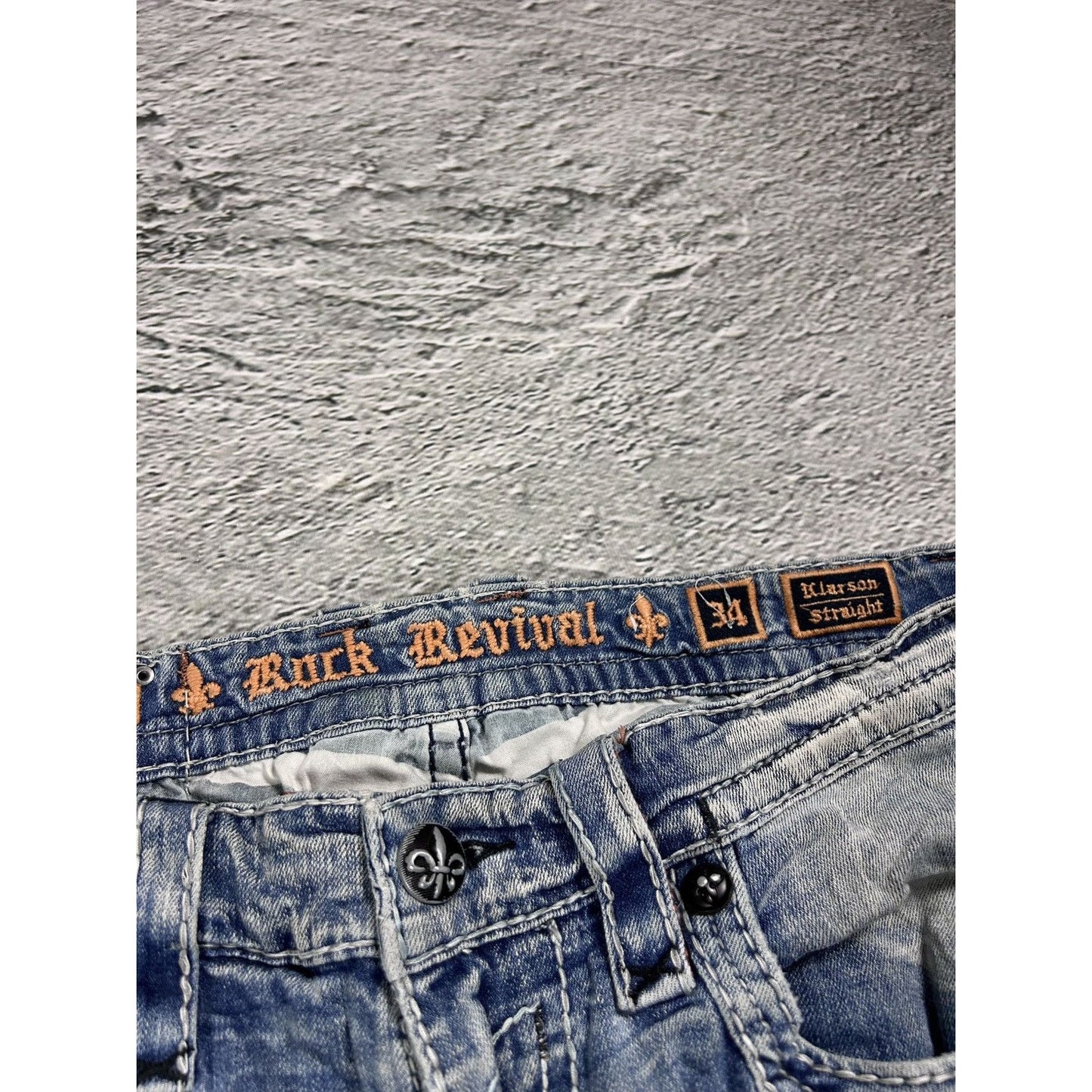 Rock Revival vintage baby blue jeans Y2K straight