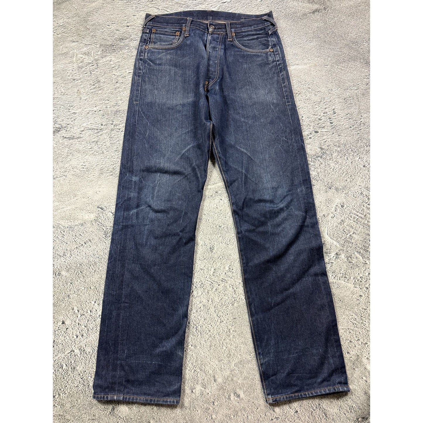 Evisu jeans red logo selvedge navy raw denim vintage