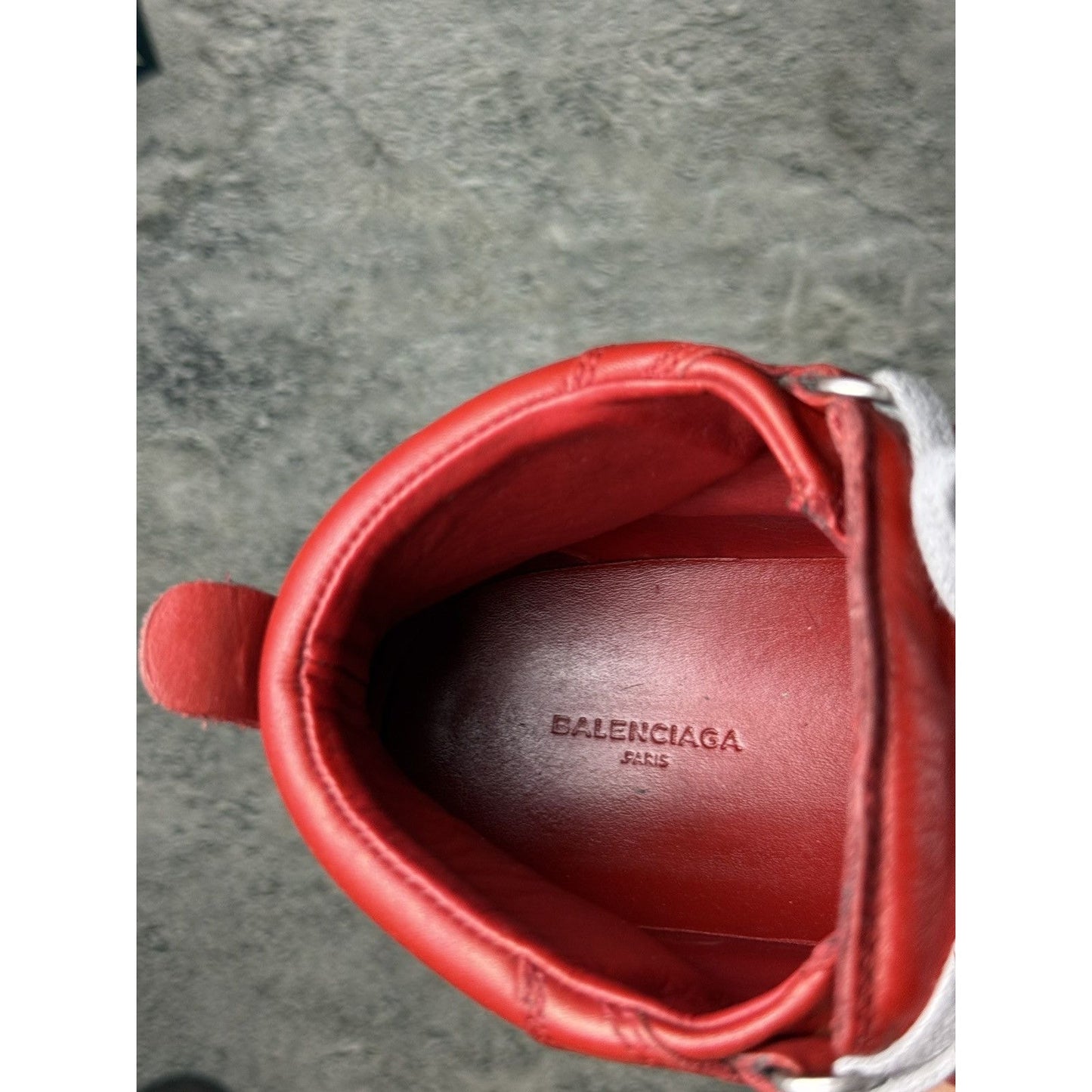 Balenciaga Arena Red Gray High Top Sneakers Swag