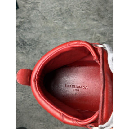 Balenciaga Arena Red Gray High Top Sneakers Swag
