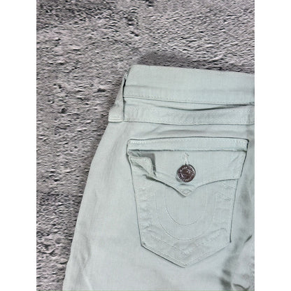True Religion jeans mint turquoise vintage denim pants slim