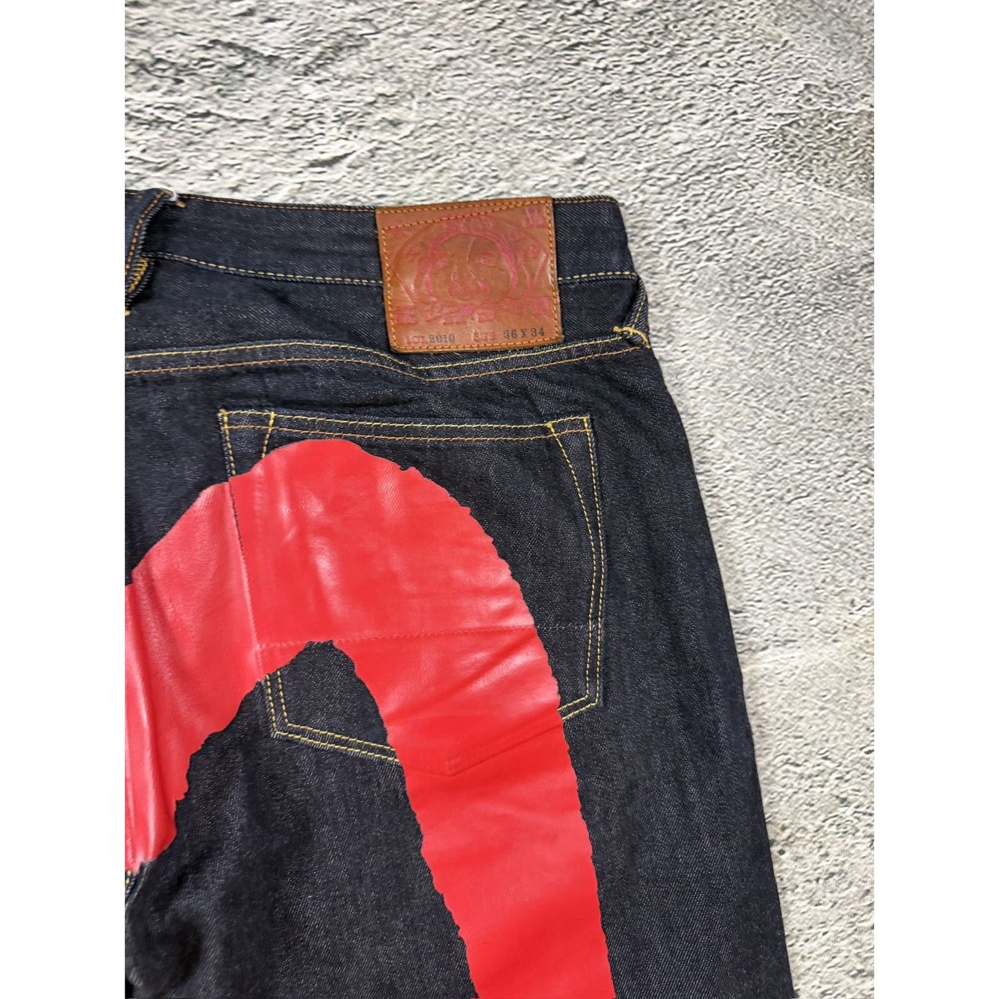 Evisu jeans daicock big logo Red selvedge raw denim Japan