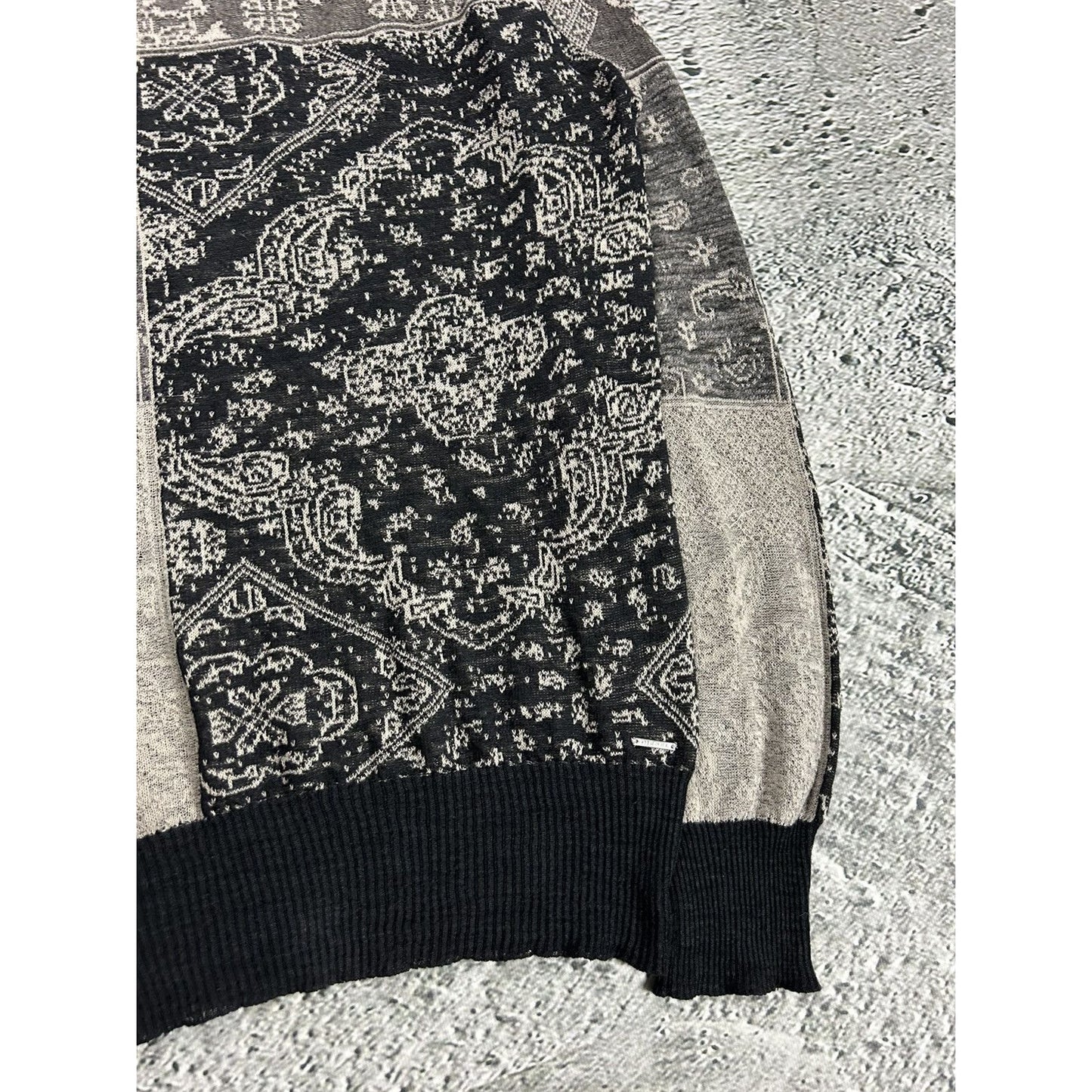 Diesel sweater linen paisley vintage avant garde abstract