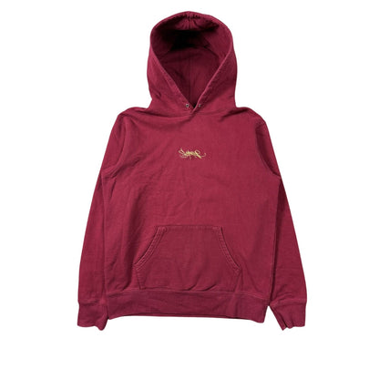 Supreme tag logo hoodie gold burgundy red SS19