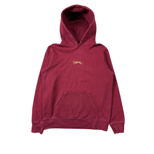 Supreme tag logo hoodie gold burgundy red SS19