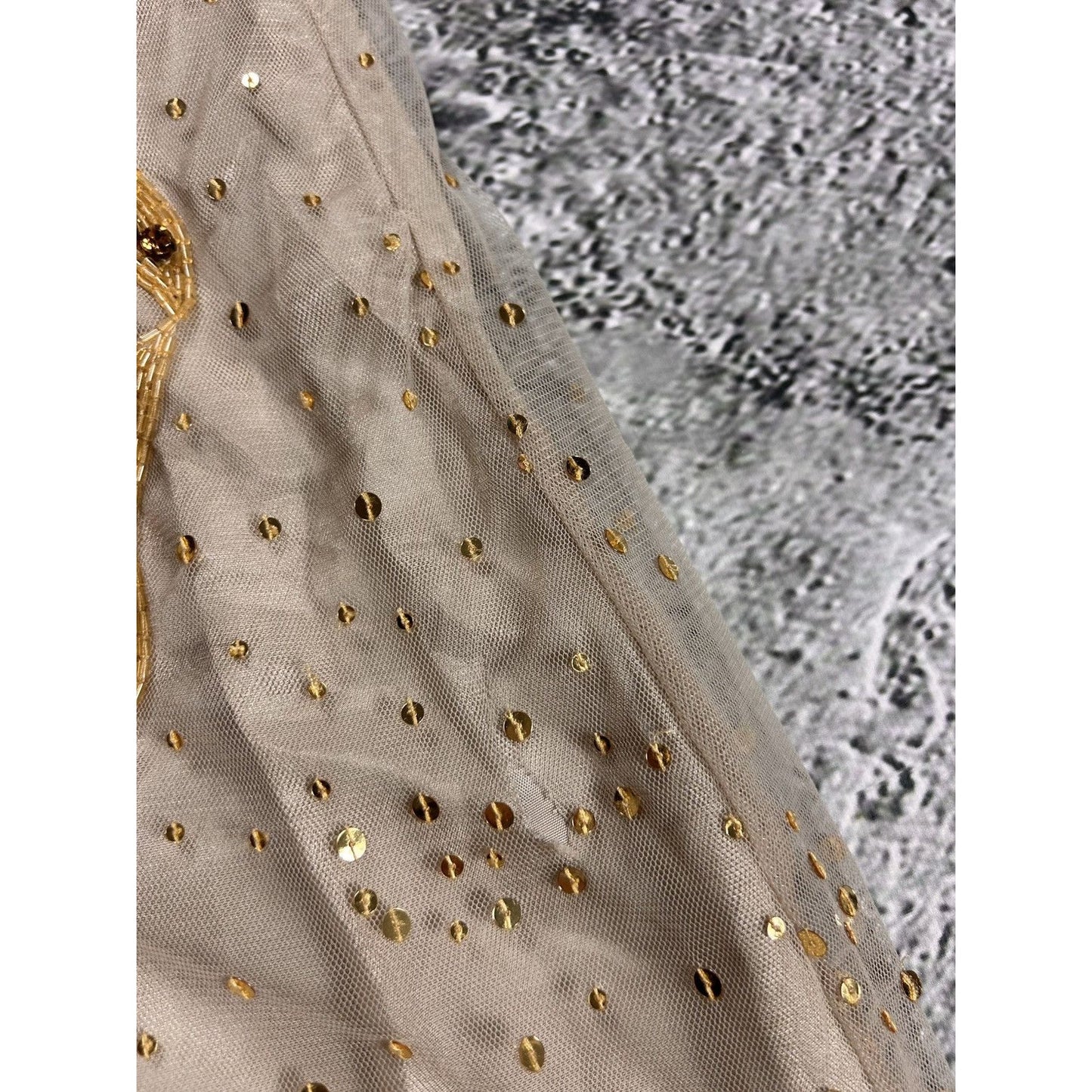Red Valentino dress glitter beige gold