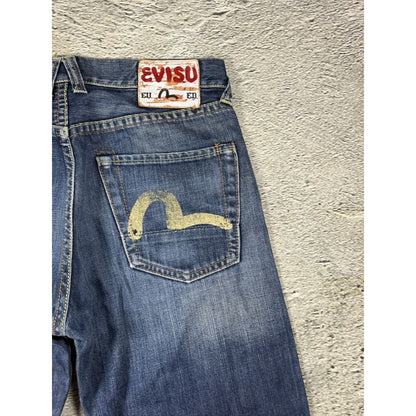 Evisu jeans vintage navy blue white seagulls EU ED