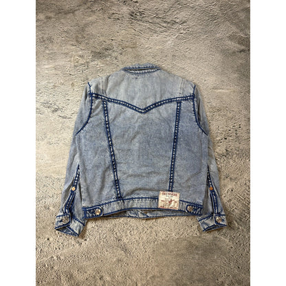 True Religion denim jacket trucker washed blue rope stitch