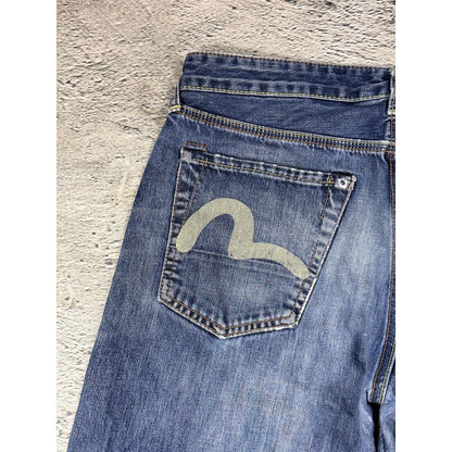 Evisu jeans vintage navy blue white seagulls Rasta EU ED