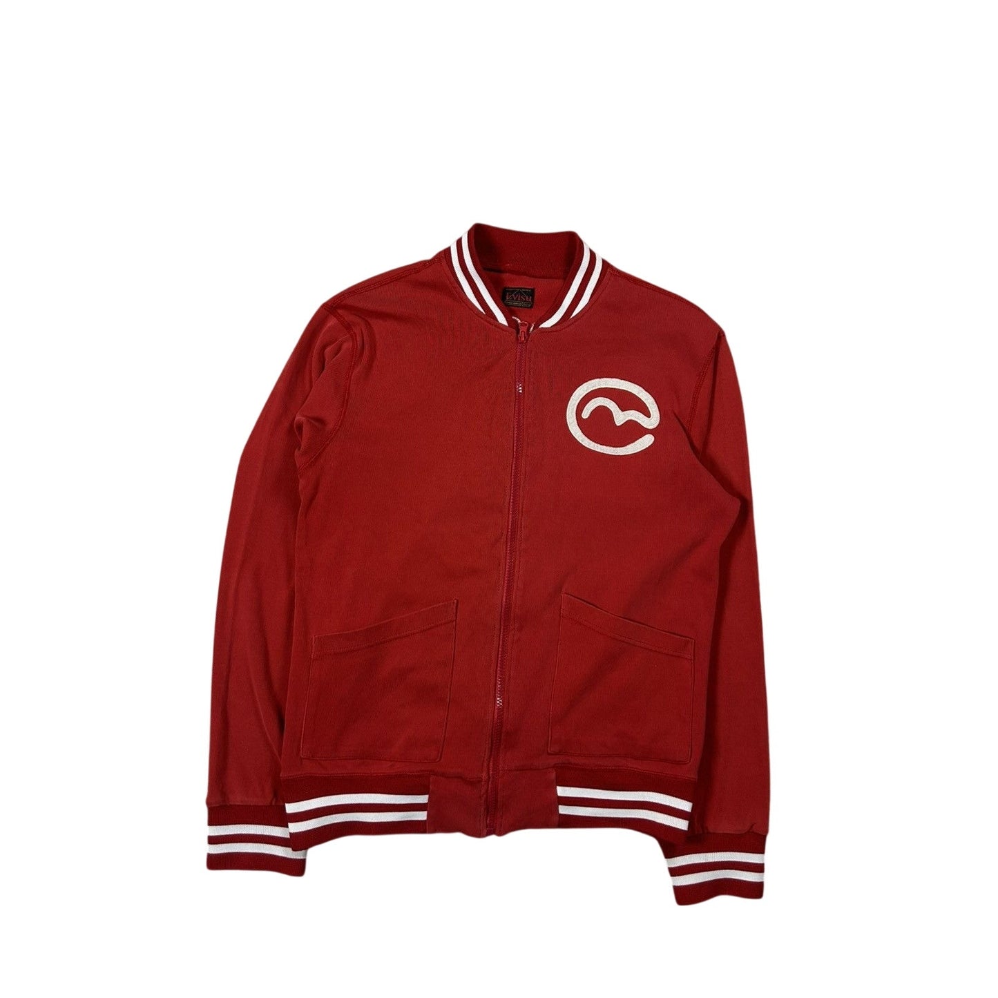 Evisu Mighty varsity jacket red big logo zip sweatshirt