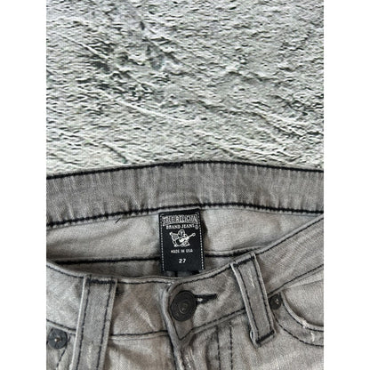 True Religion grey jeans black contrast stitching Billy Y2K