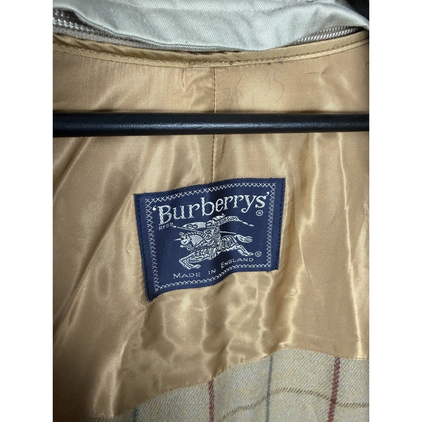 Burberrys trench coat beige wool lining vintage nova check