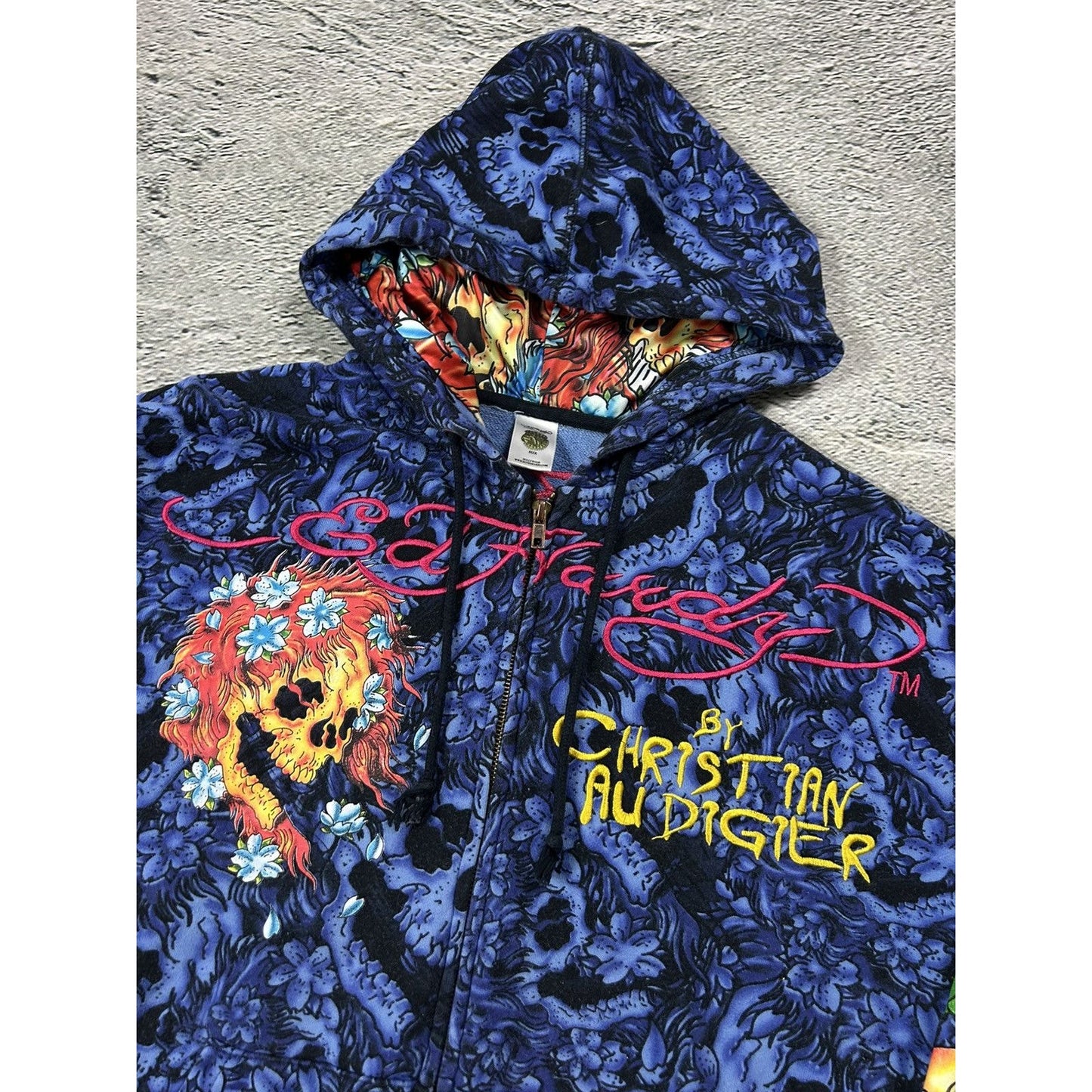 Ed Hardy zip hoodie purple vintage Y2K Christian Audigier