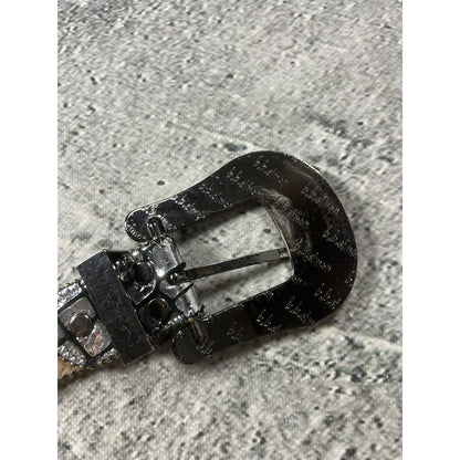 BB Simon belt silver snakeskin
