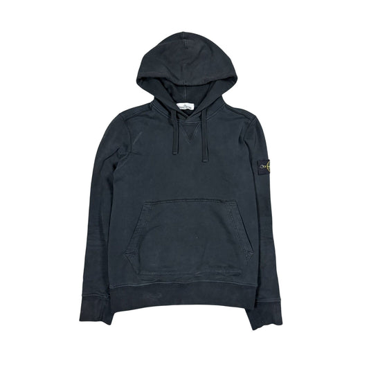 Stone island black hoodie with badge