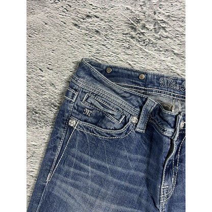 Miss Me flared bootcut white stitching denim vintage y2k