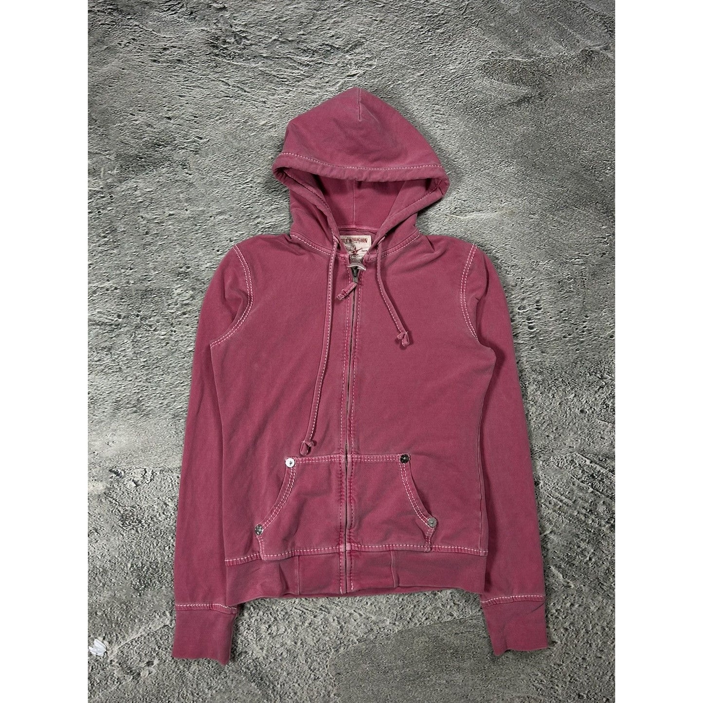 True Religion zip hoodie pink Y2K