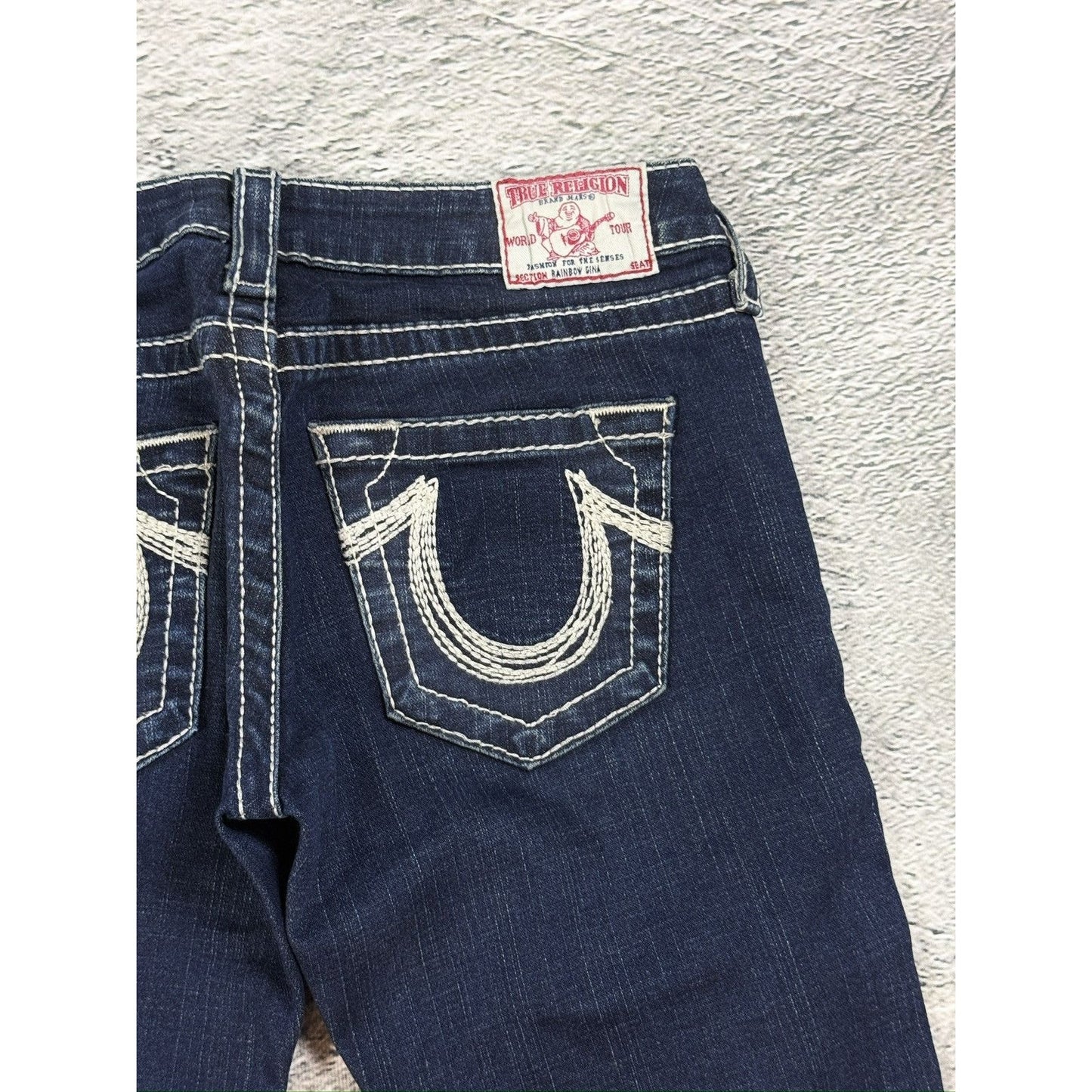 True Religion jeans vintage bootcut pants navy Rainbow Gina