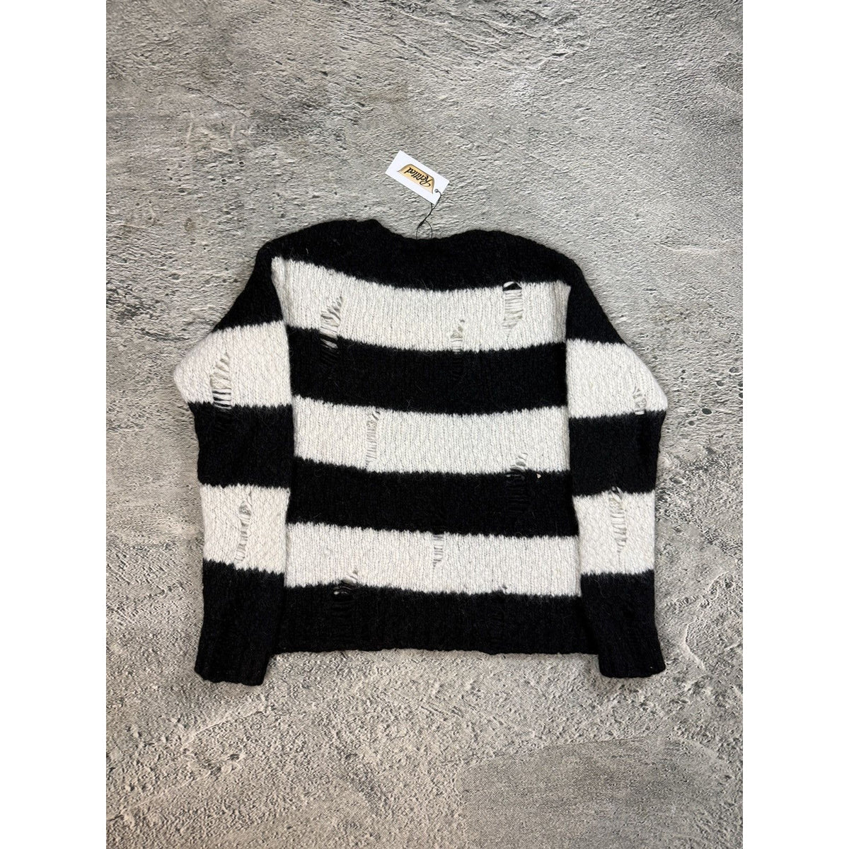 True Religion Open knit small distressed stripped sweater