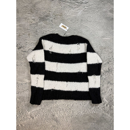 True Religion Open knit small distressed stripped sweater