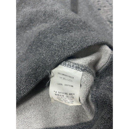 Bape sweatshirt grey big logo spell out black