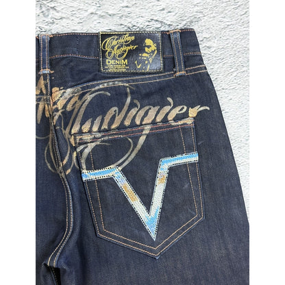 Ed Hardy Christian Audigier vintage jeans big logo pants