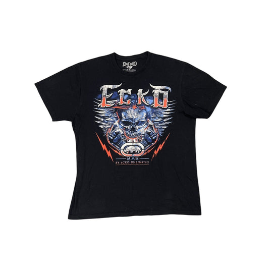 Ecko Unltd T-shirt black big logo hip hop Y2K MMA