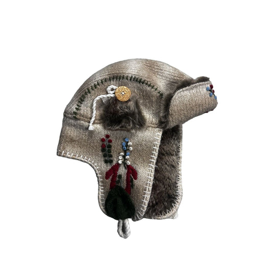 True Religion trooper hat vintage Y2K ushanka alpaca fur