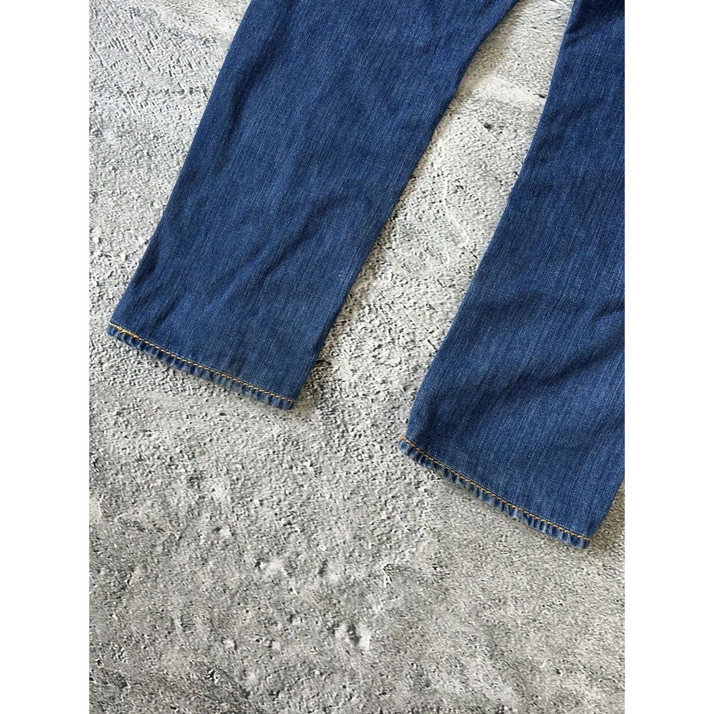 True Religion blue jeans thick stitching straight Y2K