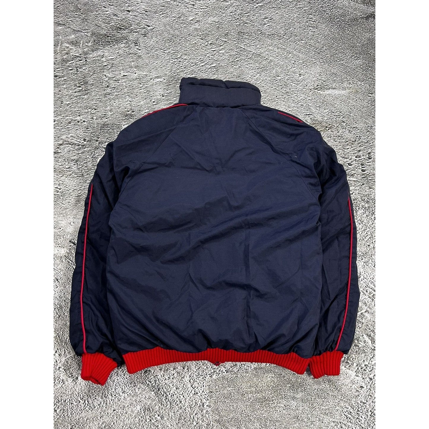 Moncler puffer jacket reversible vintage down red navy