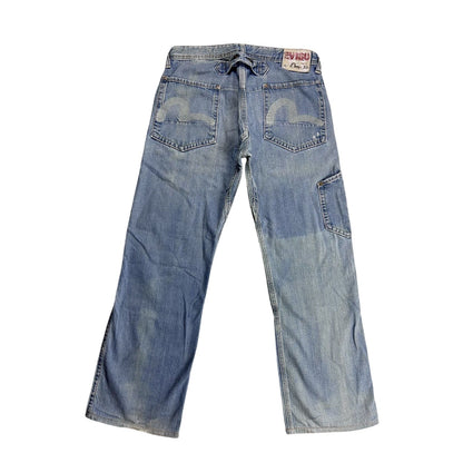 Evisu EU ED jeans vintage denim pants cargo baby blue Y2K
