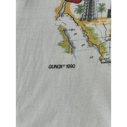 Vintage 90s T-shirt Fuck Iraq Saddam Hussain white Gunox