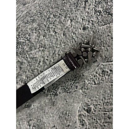 Diesel belt silver big buckle purple leather