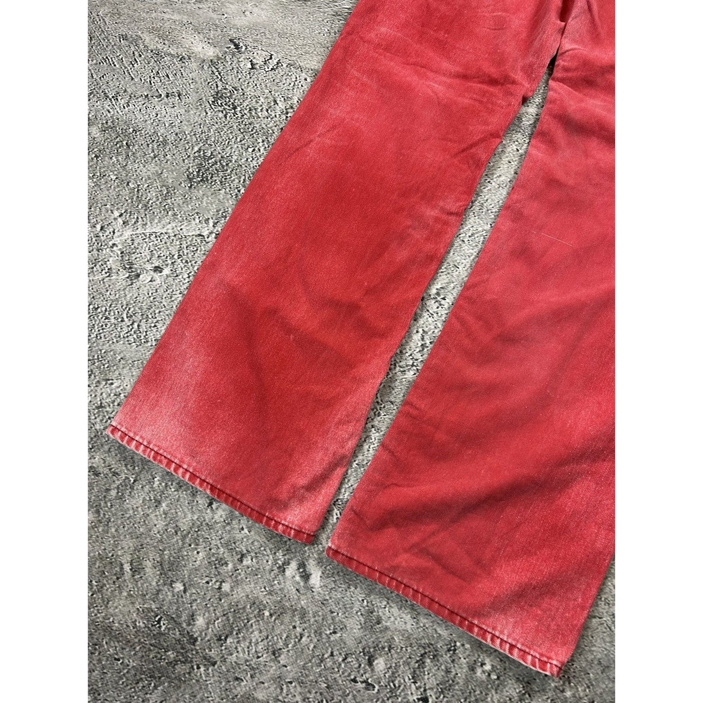 True Religion red jeans contrast stitching straight w flaps