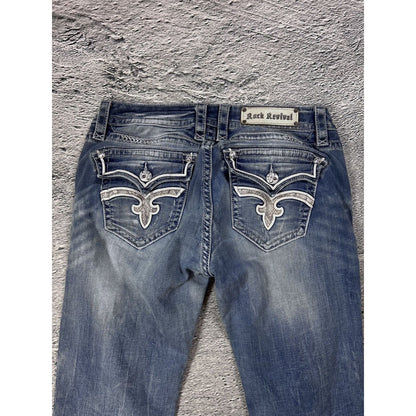 Rock Revival rhinestone glitter jeans Y2K flared Etty