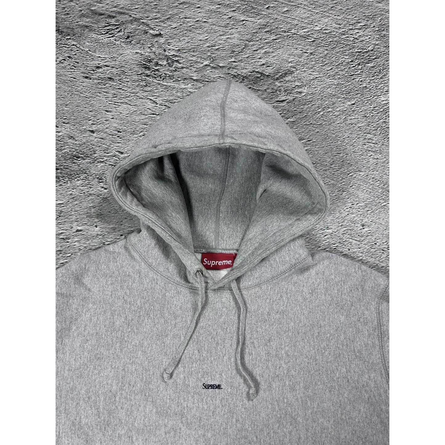 Supreme hoodie grey micrologo FW19