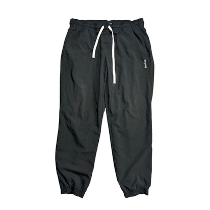 Reebok black track pants nylon parachute Y2K big logo