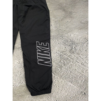 Nike vintage black nylon track pants small logo drill Y2K