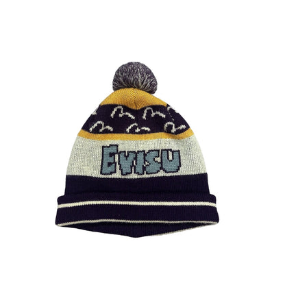 Evisu beanie Y2K seagulls purple big logo