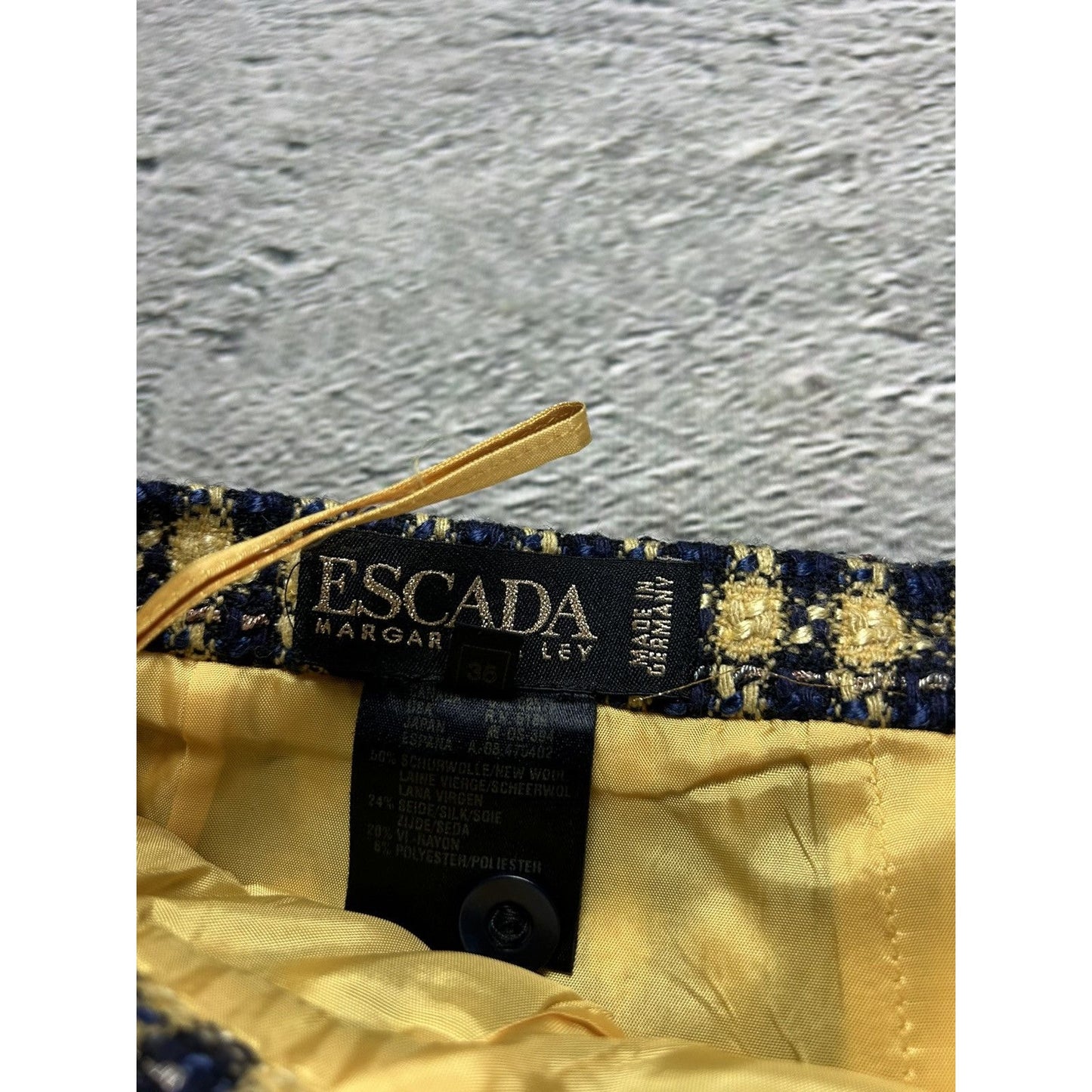 Escada vintage suit wool set blazer + skirt yellow