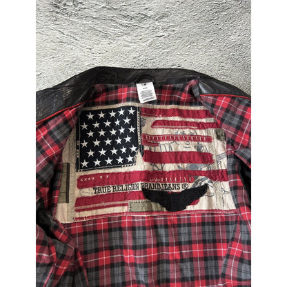 True Religion leather jacket black Y2K Avant Garde